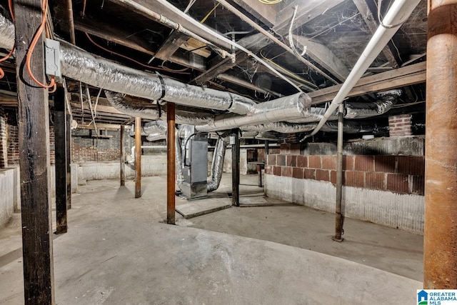 unfinished below grade area with heating unit