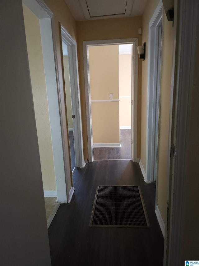 hall featuring dark hardwood / wood-style floors