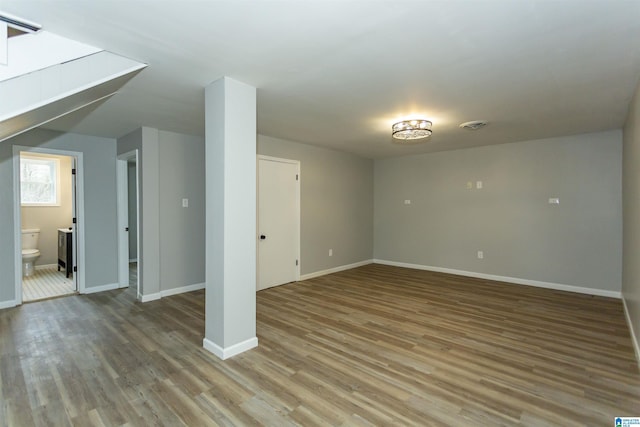 interior space with hardwood / wood-style flooring