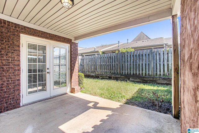 view of patio with french doors