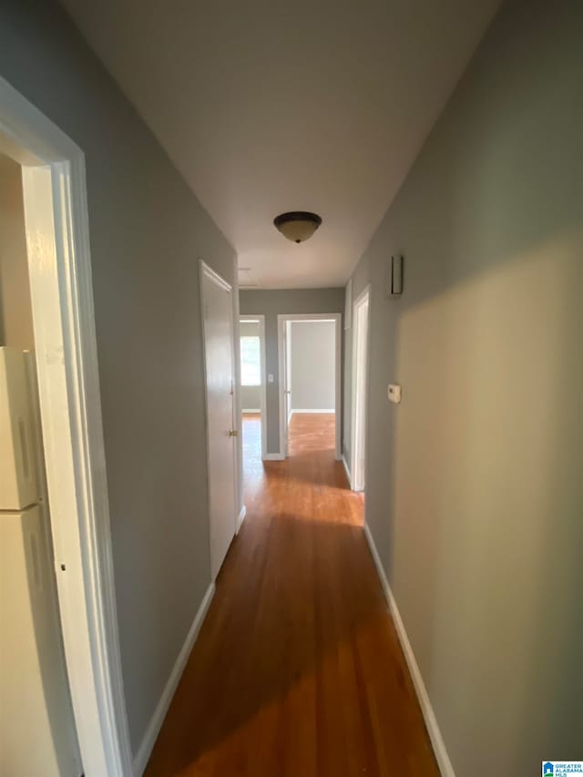 hall featuring wood-type flooring