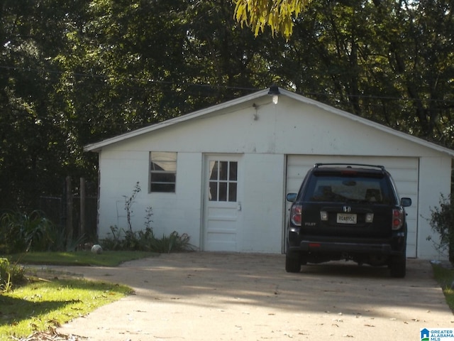 view of garage