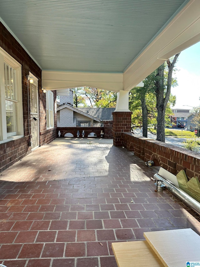 view of patio with a porch