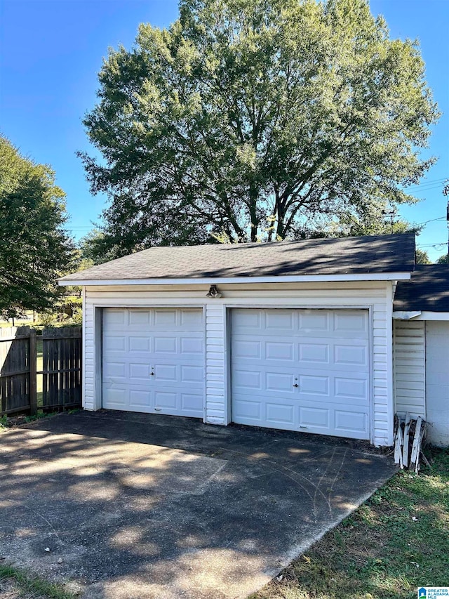 view of garage