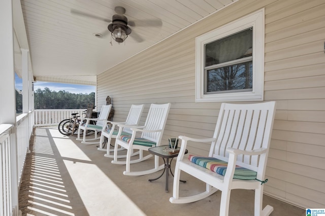 view of patio / terrace with ceiling fan