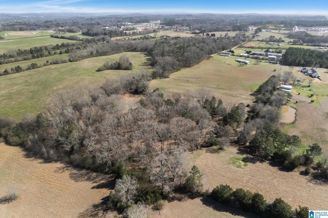 aerial view featuring a rural view