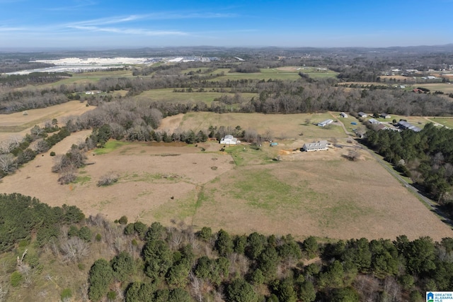 aerial view with a rural view