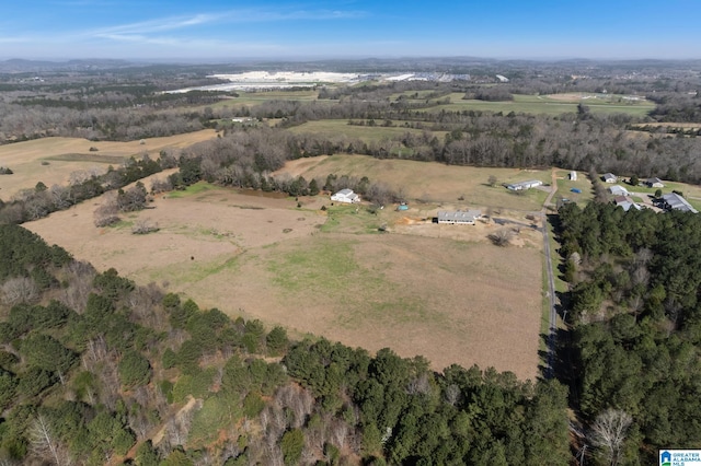 drone / aerial view with a rural view