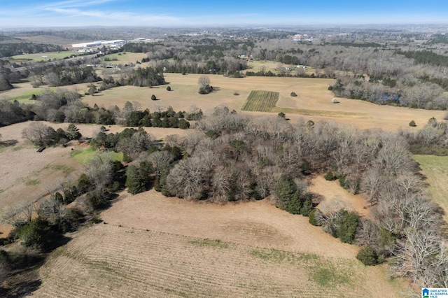 aerial view featuring a rural view