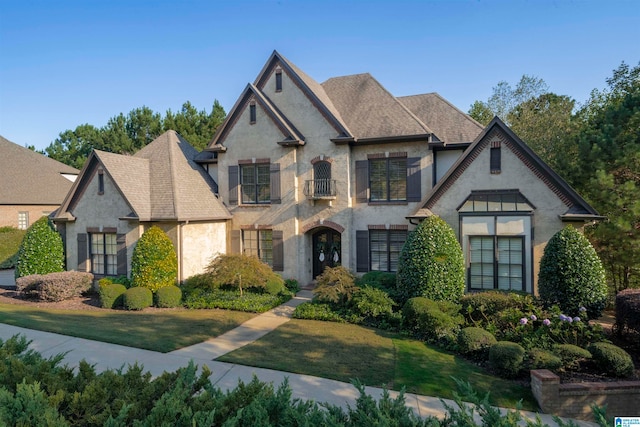 view of front of property featuring a front yard