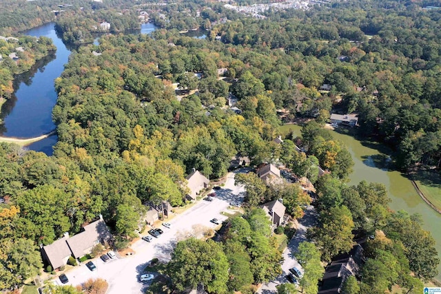 181 Cambrian Way Unit 181, Birmingham, AL 35242 - aerial view of property and surrounding area featuring a large body of water and a heavily wooded area