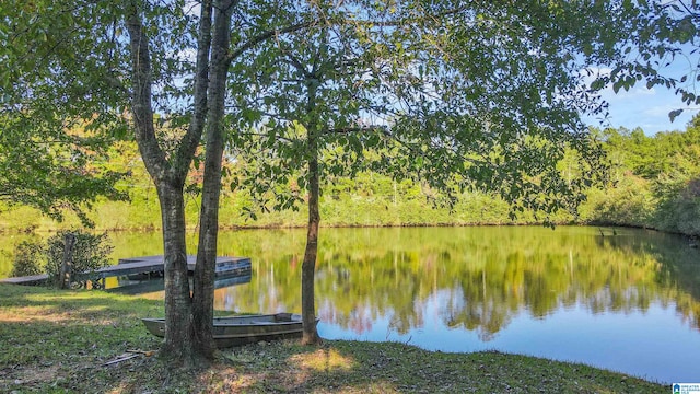 water view with a boat dock