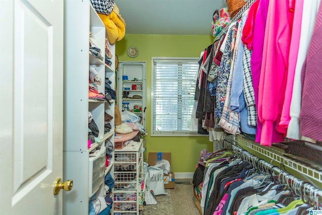 view of walk in closet