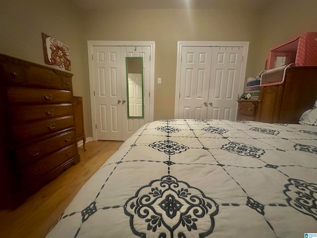 bedroom featuring light hardwood / wood-style flooring