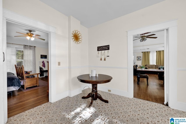 hall featuring hardwood / wood-style flooring