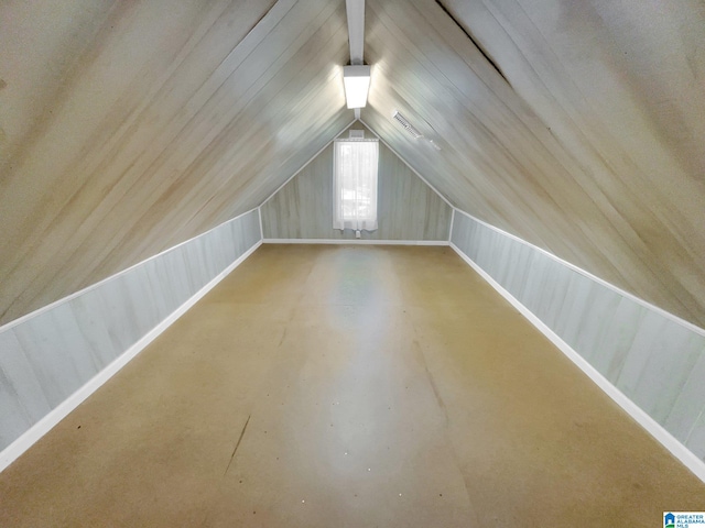 bonus room with lofted ceiling