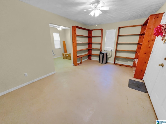 basement with a textured ceiling