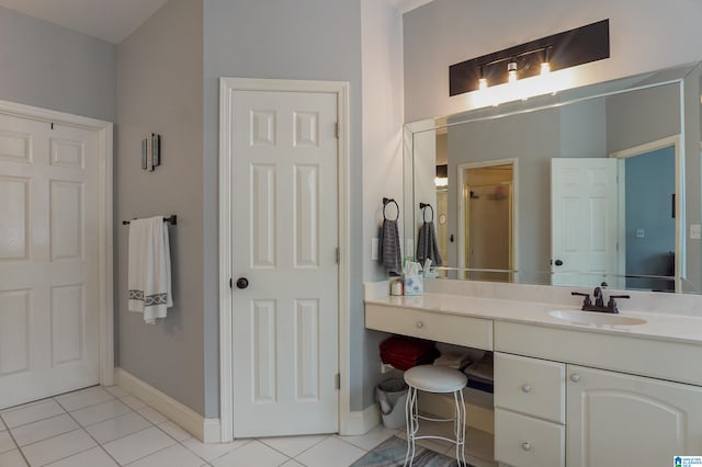 bathroom featuring vanity and tile patterned floors