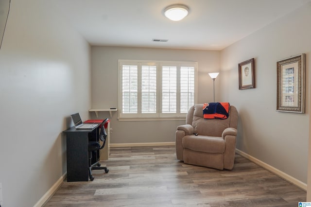 office featuring hardwood / wood-style flooring