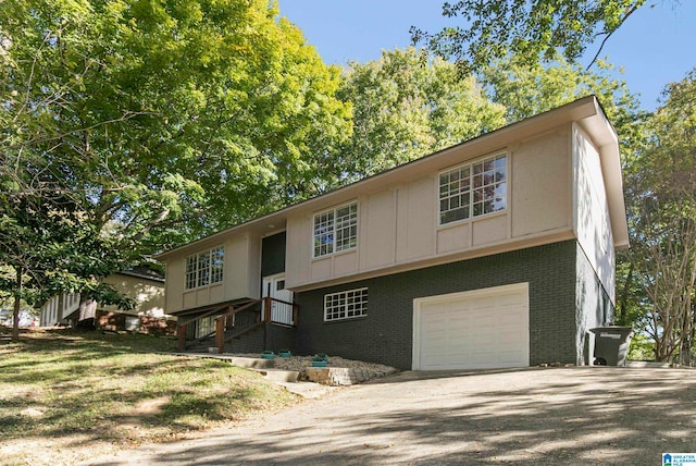 bi-level home with a garage