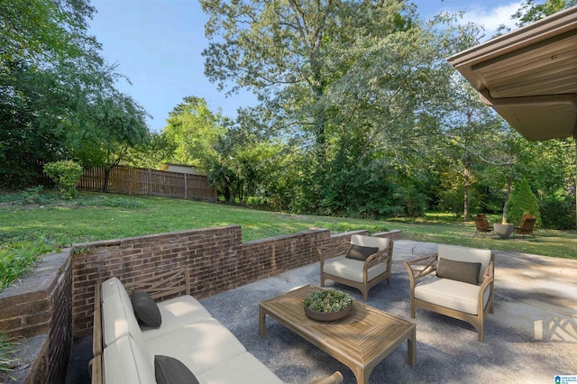 view of patio / terrace with an outdoor living space