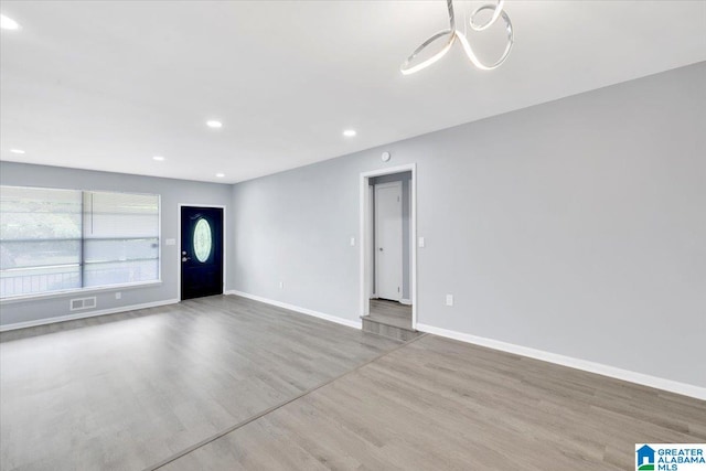 interior space with light wood-type flooring