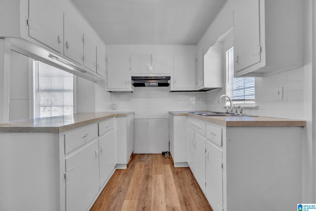 kitchen with white cabinetry, sink, and plenty of natural light