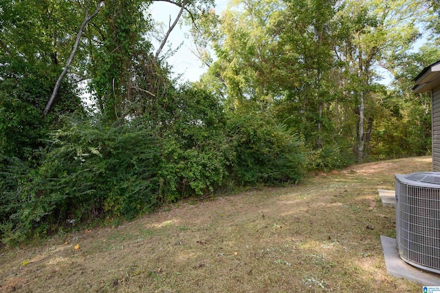 view of yard with central AC unit