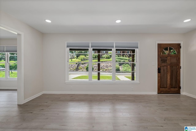 empty room featuring light hardwood / wood-style floors