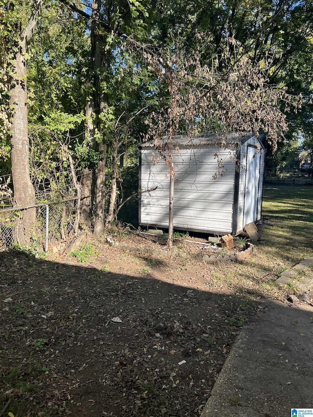 view of shed