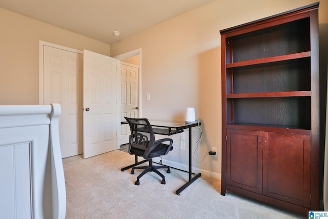 view of carpeted office