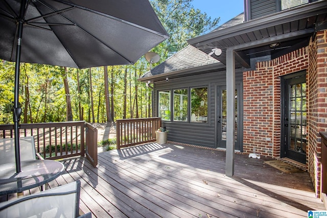 view of wooden deck