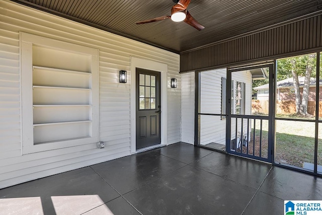 view of unfurnished sunroom