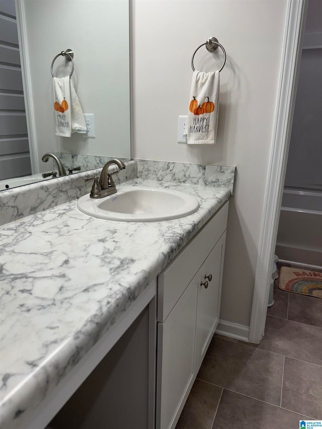 bathroom featuring vanity and tile patterned floors