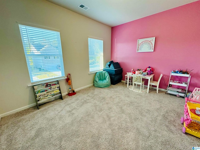 playroom featuring carpet floors