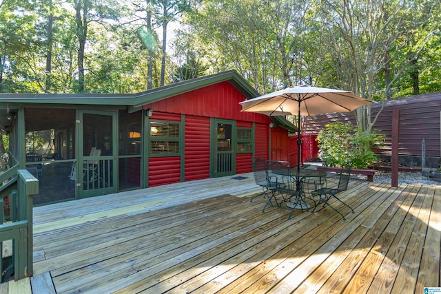 view of wooden deck