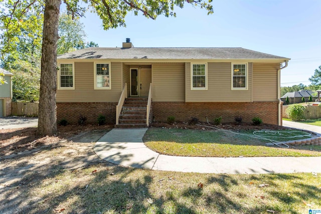 view of single story home