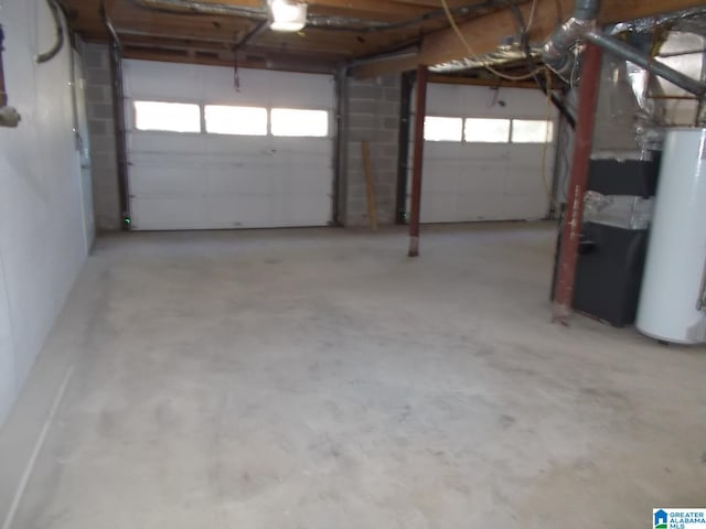 garage with water heater