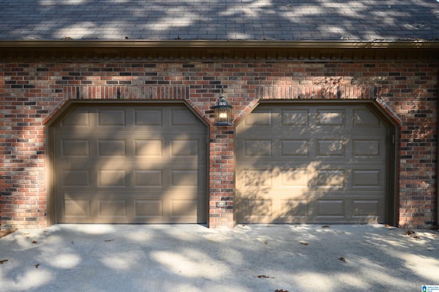 view of garage