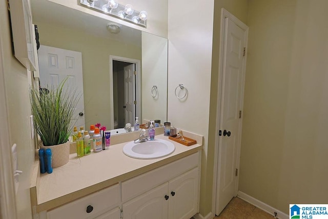 bathroom featuring vanity and tile patterned floors