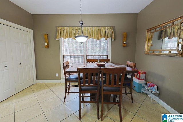 view of tiled dining space