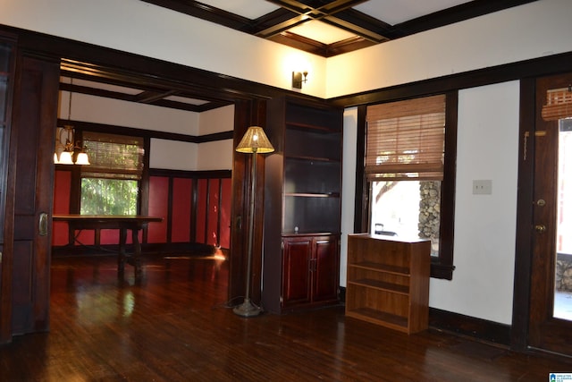 2705 Caldwell Ave S, Birmingham, AL 35205 - foyer with wood finished floors, plenty of natural light, coffered ceiling, and beam ceiling