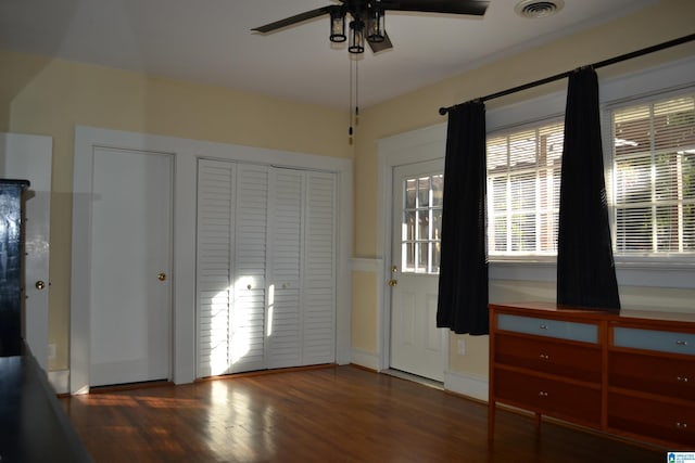2705 Caldwell Ave S, Birmingham, AL 35205 - unfurnished bedroom with wood finished floors and a ceiling fan
