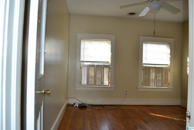2705 Caldwell Ave S, Birmingham, AL 35205 - spare room with wood finished floors, plenty of natural light, baseboards, and a ceiling fan