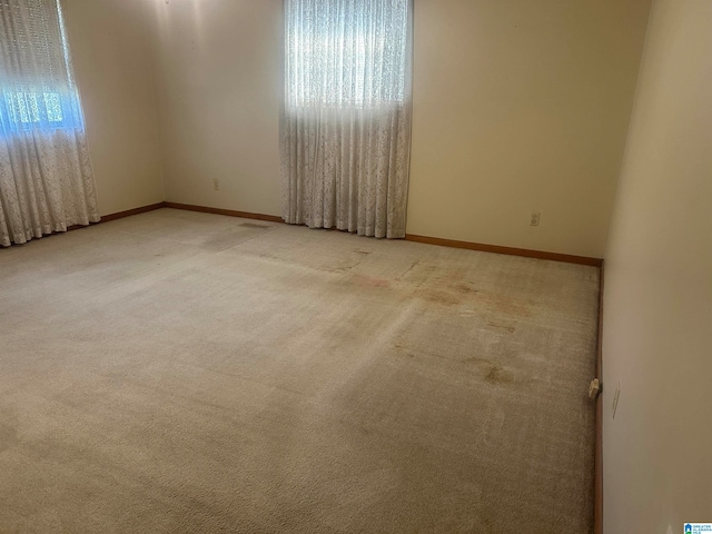 spare room featuring carpet floors and a wealth of natural light