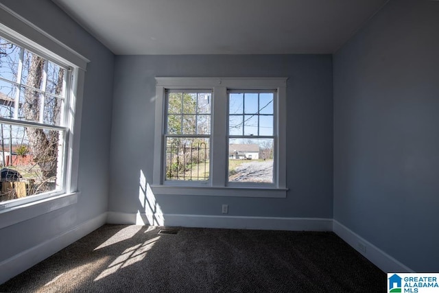 view of carpeted spare room