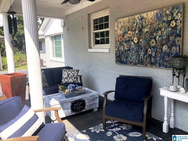 765 2nd Ave, Ashland, AL 36251 - view of patio featuring an outdoor hangout area and a ceiling fan