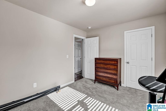 living area with light colored carpet