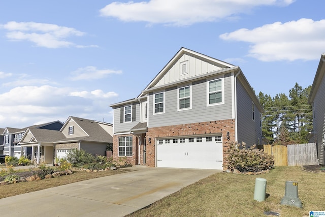 4092 Park Crossings Dr, Chelsea, AL 35043 - view of front facade with brick siding, fence, board and batten siding, and concrete driveway
