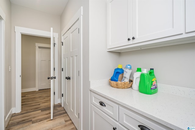 interior space with light hardwood / wood-style floors